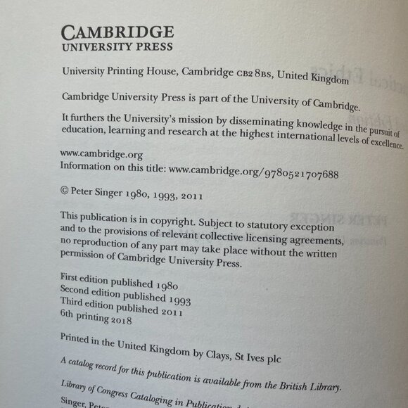 Share Practical Ethics third edition by Peter Singer 2011 Paperback 3rd edition - Picture 4 of 7